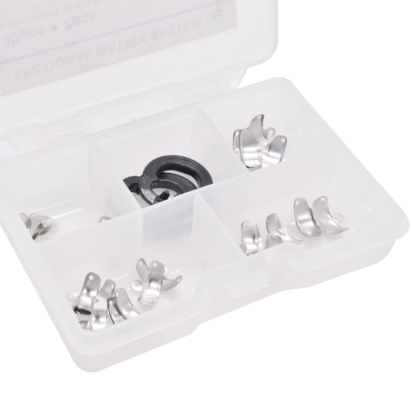 LYuen G3/F3 Sectional Matrix System – 30Pcs Contoured Metal Matrices (3.5-6.5mm) + Resin Clamping & Separation Rings, Complete Kit for Composite Restorations