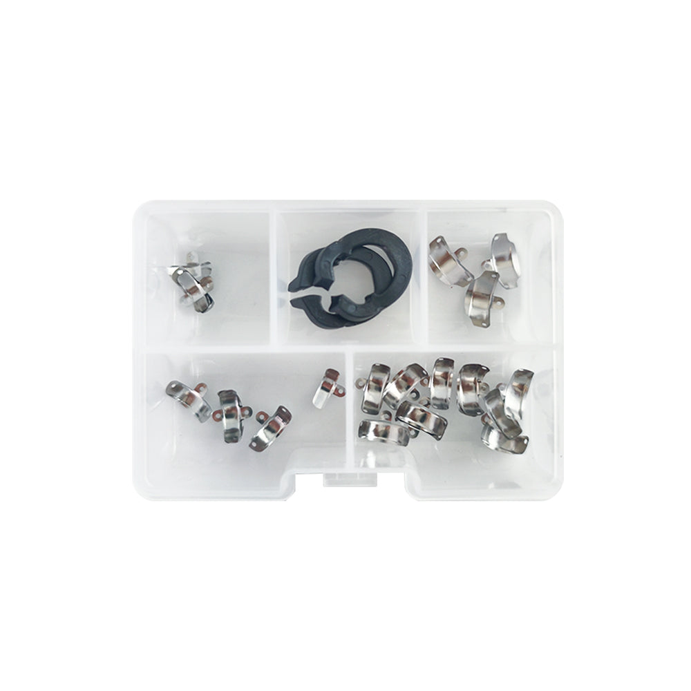 LYuen G3/F3 Sectional Matrix System – 30Pcs Contoured Metal Matrices (3.5-6.5mm) + Resin Clamping & Separation Rings, Complete Kit for Composite Restorations