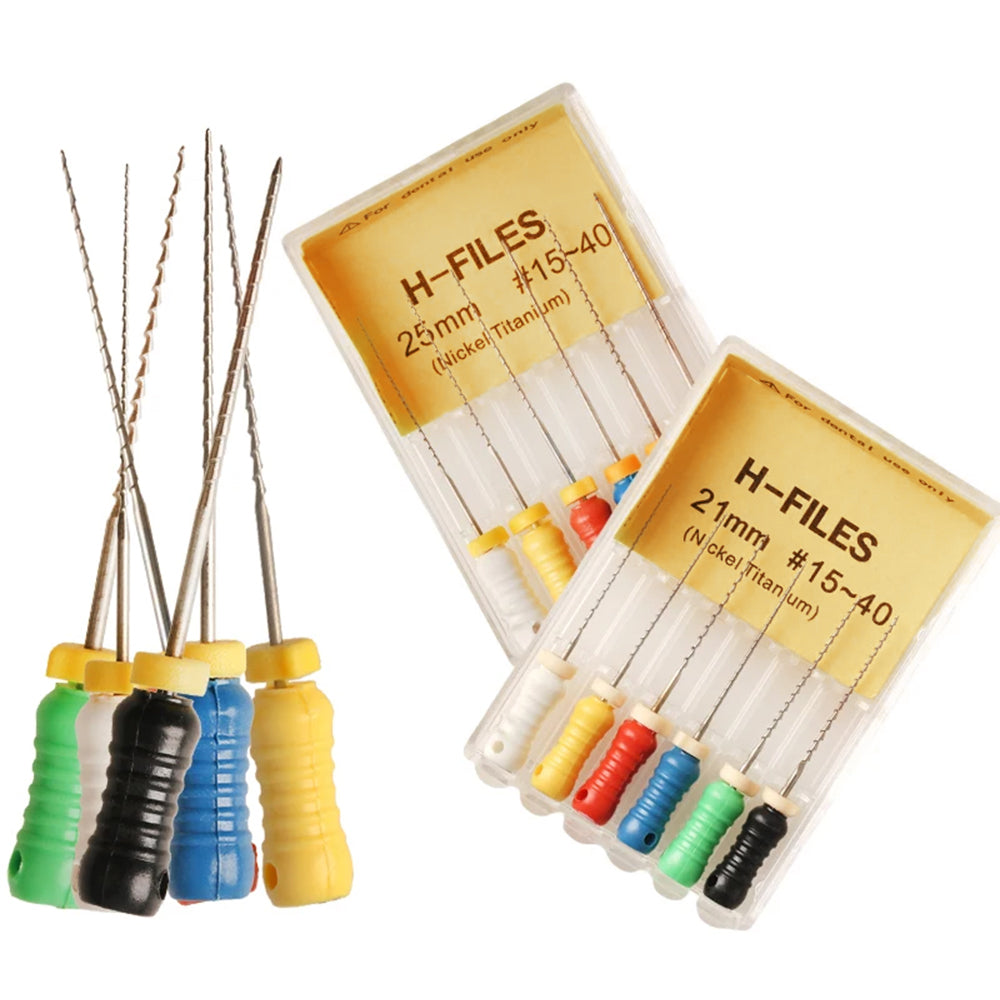 LYuen Hand Use H Files 21mm/25mm Stainless Steel High Filing Efficiency Dentist Endodontic Root Canal Treatment Multiple Sizes Available