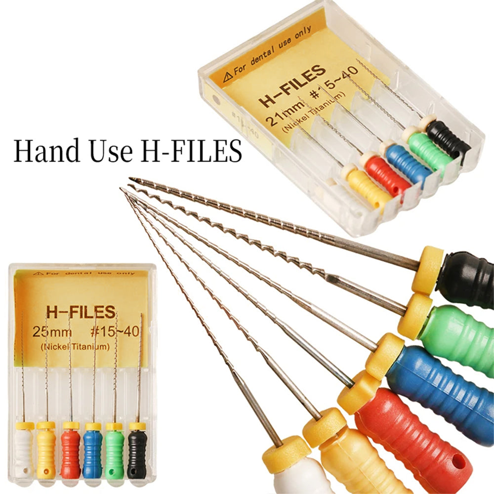LYuen Hand Use H Files 21mm/25mm Stainless Steel High Filing Efficiency Dentist Endodontic Root Canal Treatment Multiple Sizes Available
