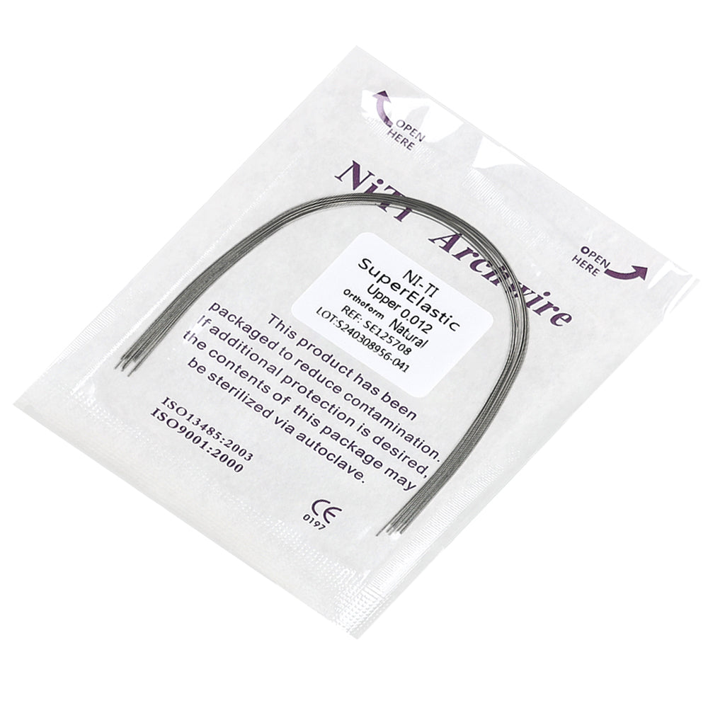 LYuen 10Pcs Dental Heat Activated NiTi Archwires – Thermal Activated Natural Form Orthodontic Arc, Round/Rectangular for Teeth Braces, Multiple Sizes Upper/Lower