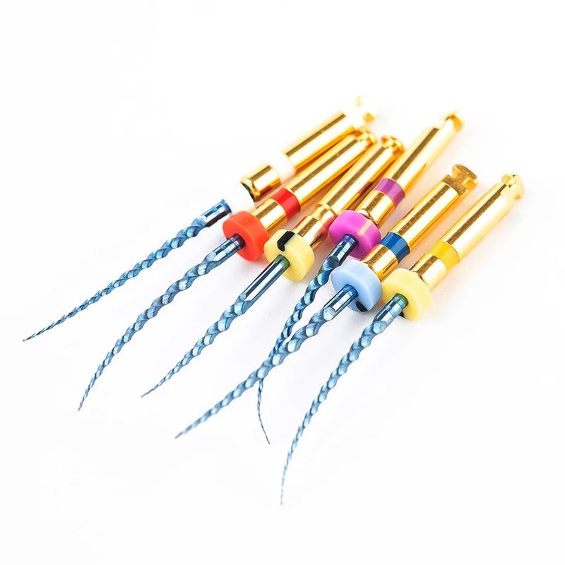 LYuen Dental Heat Activated Root Canal Files Kit SX-F3 6pcs/Box Heat Treated NiTi High Flexibility Dentist Endodontic Treatment Curved Canal Preparation Instruments