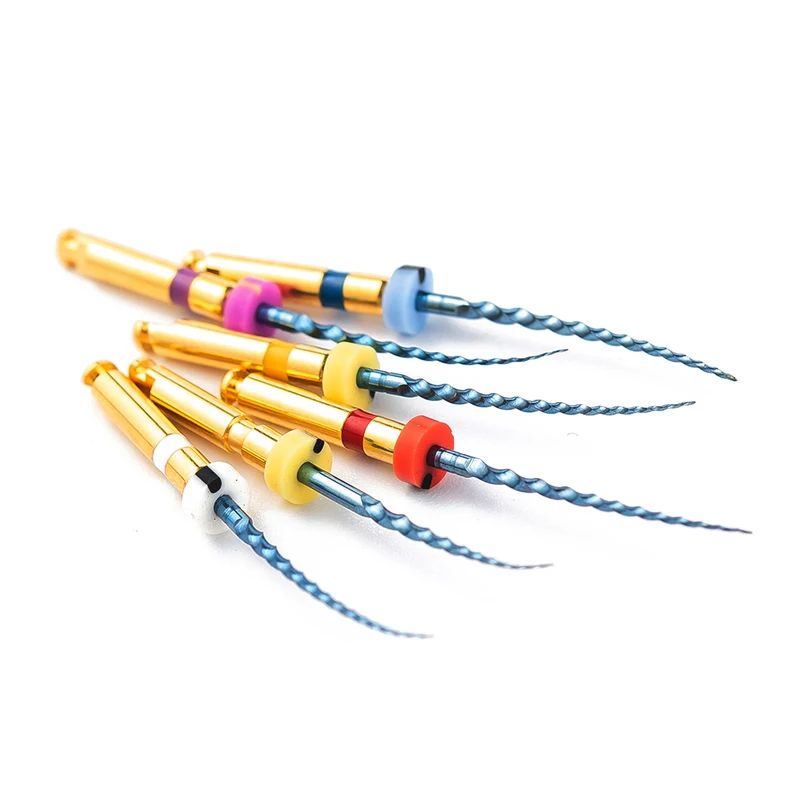 LYuen Dental Heat Activated Root Canal Files Kit SX-F3 6pcs/Box Heat Treated NiTi High Flexibility Dentist Endodontic Treatment Curved Canal Preparation Instruments