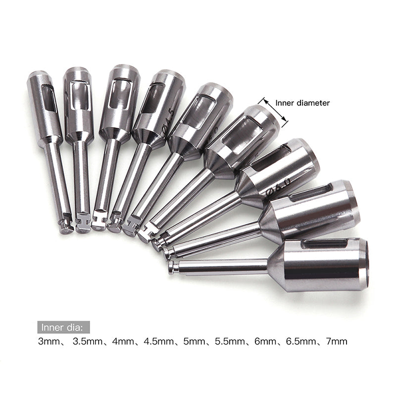 LYuen 1pc Dental Implant Tissue Punch – Stainless Steel Gingival Ring Cutter, Low Speed Handpiece Surgical Instrument, Autoclavable (3-7mm Sizes Available)