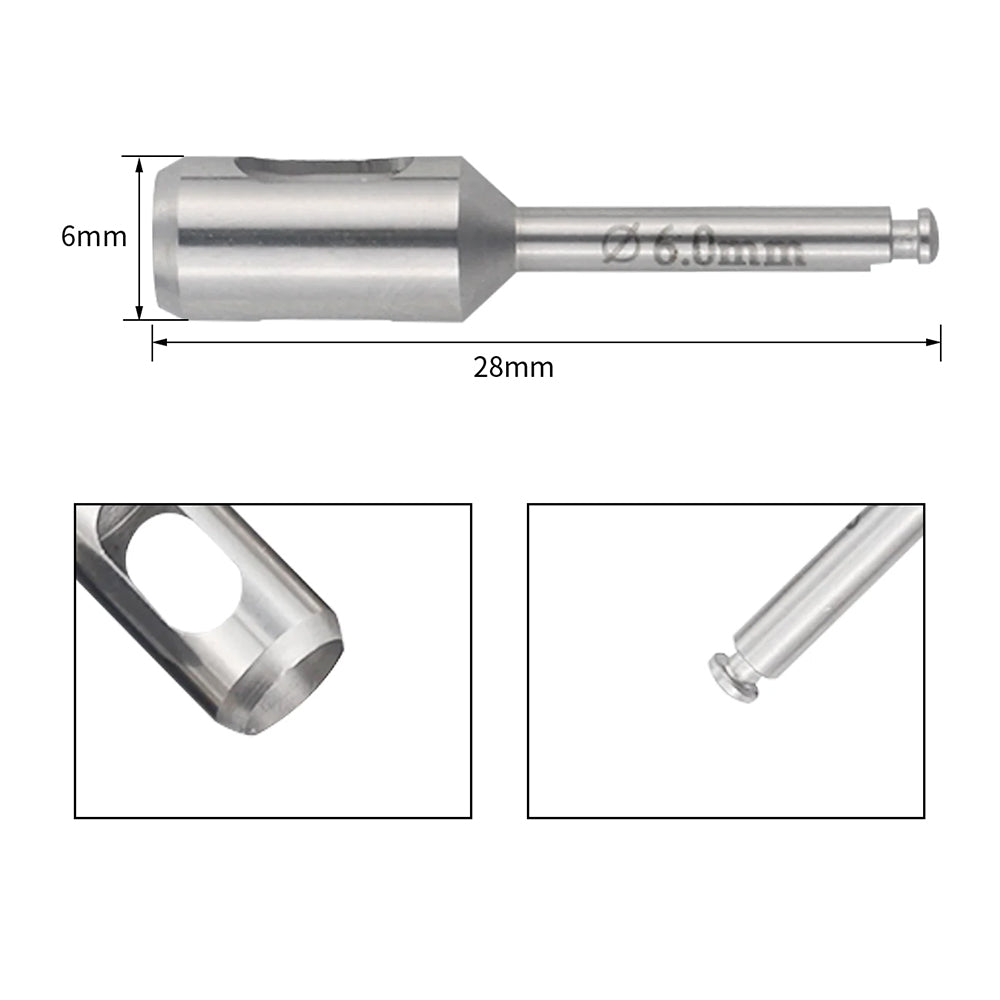 LYuen 1pc Dental Implant Tissue Punch – Stainless Steel Gingival Ring Cutter, Low Speed Handpiece Surgical Instrument, Autoclavable (3-7mm Sizes Available)