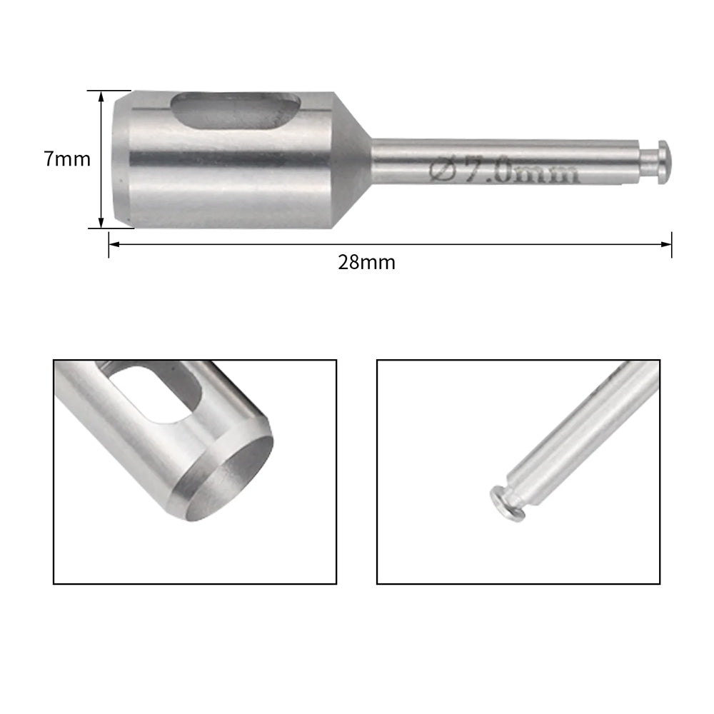 LYuen 1pc Dental Implant Tissue Punch – Stainless Steel Gingival Ring Cutter, Low Speed Handpiece Surgical Instrument, Autoclavable (3-7mm Sizes Available)