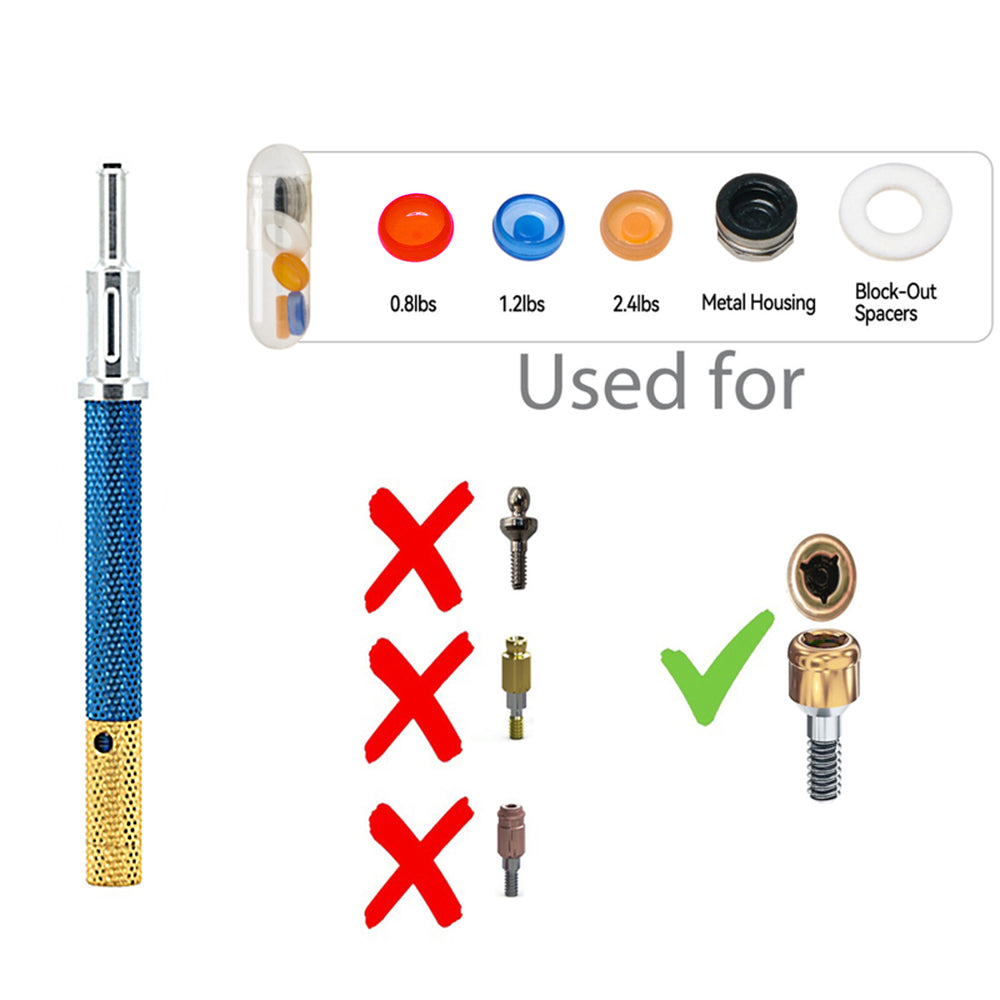 LYuen Locator Overdenture Attachment Tool Kit 3-in-1 Core Tool + Mixed Retention Inserts Dentist Implant Prosthodontics Restorative Instruments Set