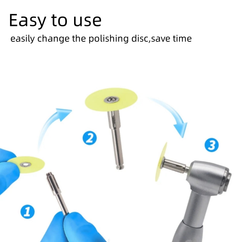LYuen 8Pcs Dental Mandrel – Flexi Disc Clip Chuck, RA Shank Polishing Disk Holder for Dental Lab, Stainless Steel