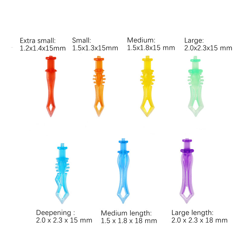 LYuen 40/210Pcs Dental Plastic Wedges – 7 Sizes & Colors Interdental Wedges, Autoclavable Disposable Tooth Gap Tool for Restorative Dentistry (XS/S/M/L/Deep/Extended)