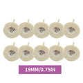 LYuen 10Pcs Dental Polishing Brush Wheel – Extra Soft White Goat Hair Rotary Tool, 2.35mm Shank for Dental Lab Low Speed Handpiece (19/22/25mm)