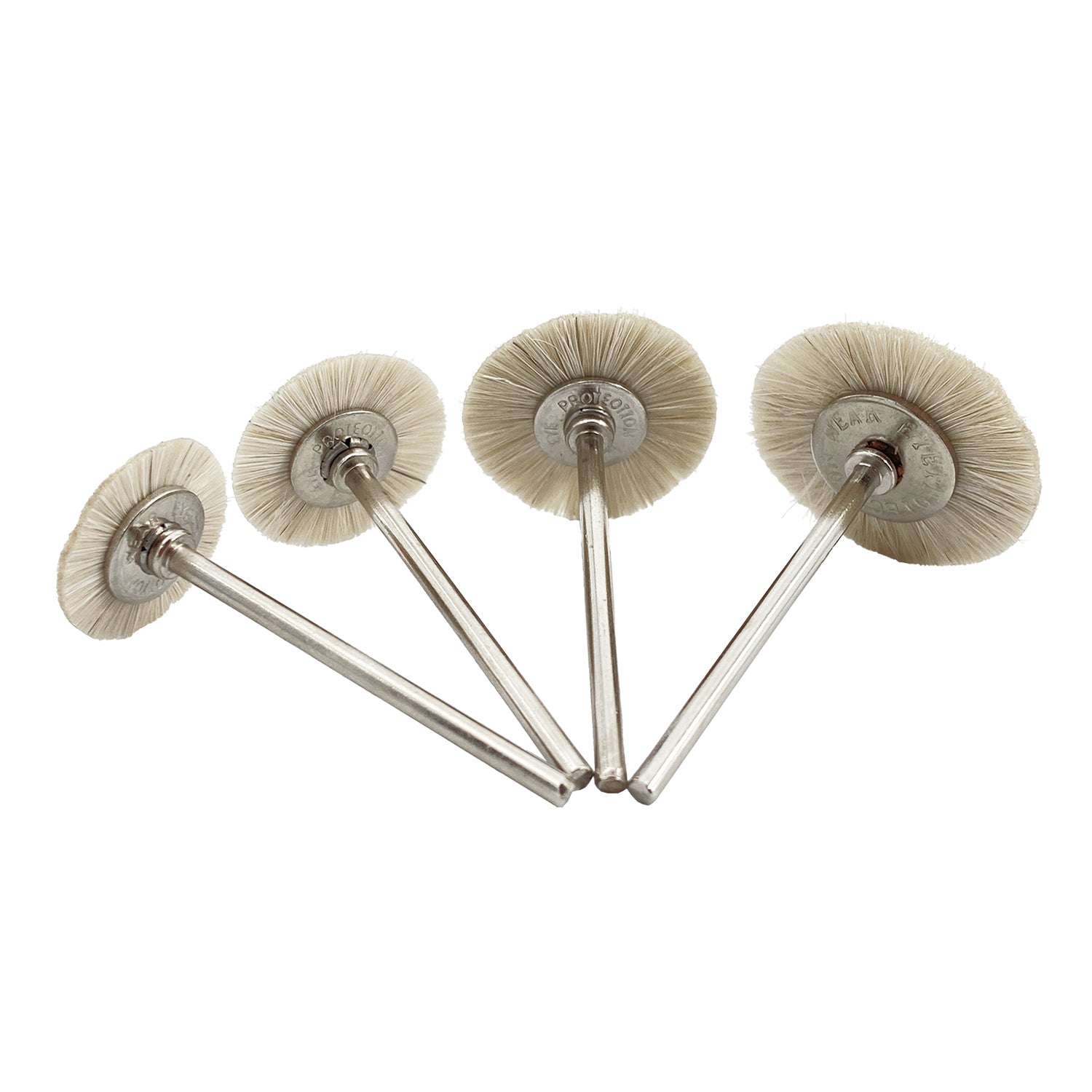LYuen 10Pcs Dental Polishing Brush Wheel – Extra Soft White Goat Hair Rotary Tool, 2.35mm Shank for Dental Lab Low Speed Handpiece (19/22/25mm)
