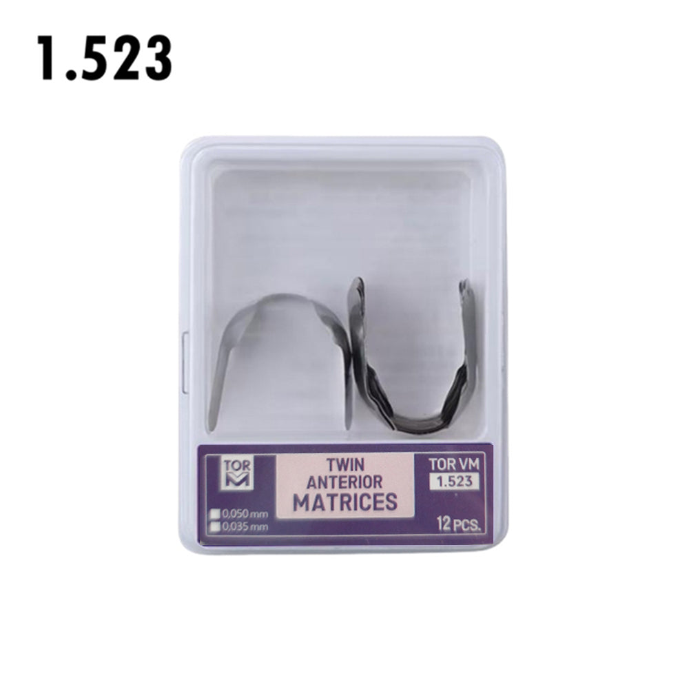 LYuen Dental Proximal Anterior Strips – Twin Anterior Matrices System, Stainless Steel for Anterior Restoration, Multiple Sizes 5/7/9mm & Twin Small/Large (12-30pcs/Box)