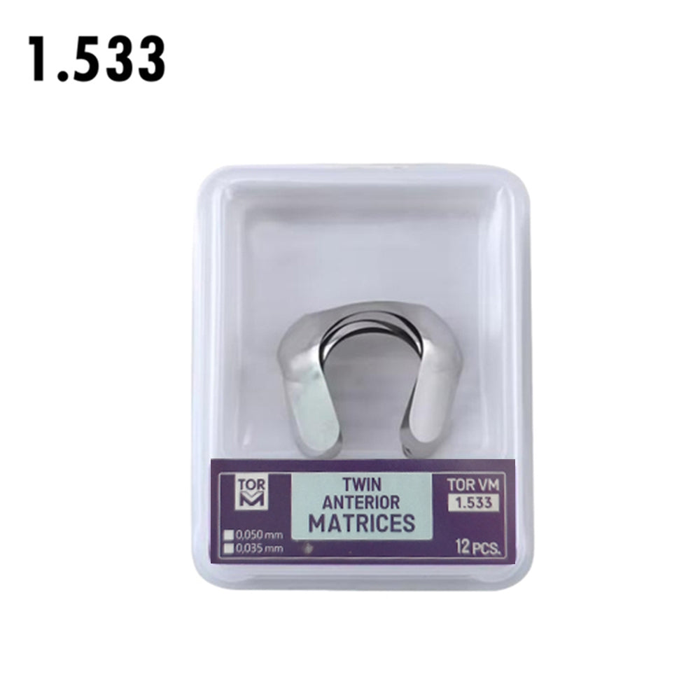 LYuen Dental Proximal Anterior Strips – Twin Anterior Matrices System, Stainless Steel for Anterior Restoration, Multiple Sizes 5/7/9mm & Twin Small/Large (12-30pcs/Box)