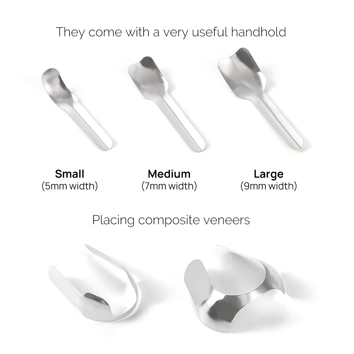 LYuen Dental Proximal Anterior Strips – Twin Anterior Matrices System, Stainless Steel for Anterior Restoration, Multiple Sizes 5/7/9mm & Twin Small/Large (12-30pcs/Box)