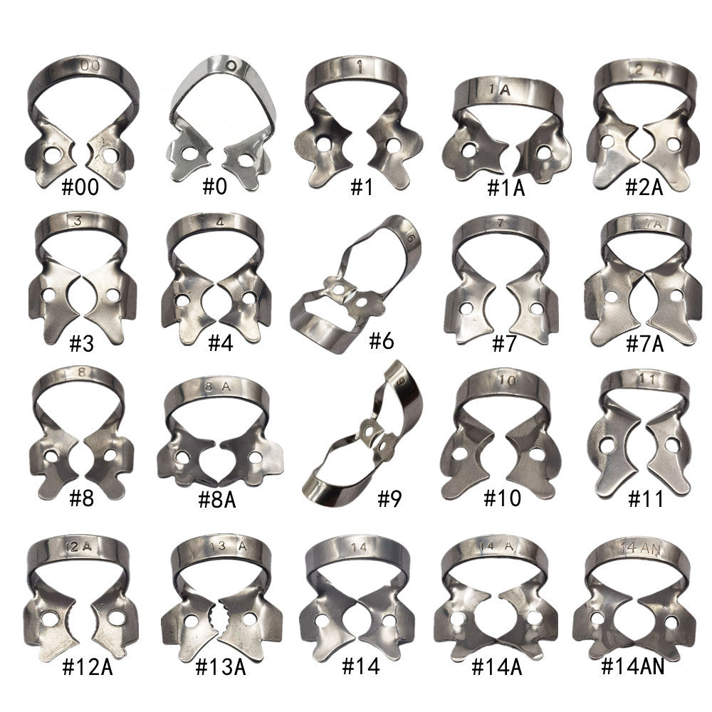 LYuen 1Pc Dental Rubber Dam Clamp – Stainless Steel Endodontic Restorative Barrier Clip, 50 Sizes Available, Fully Autoclavable Reusable for Molar Teeth