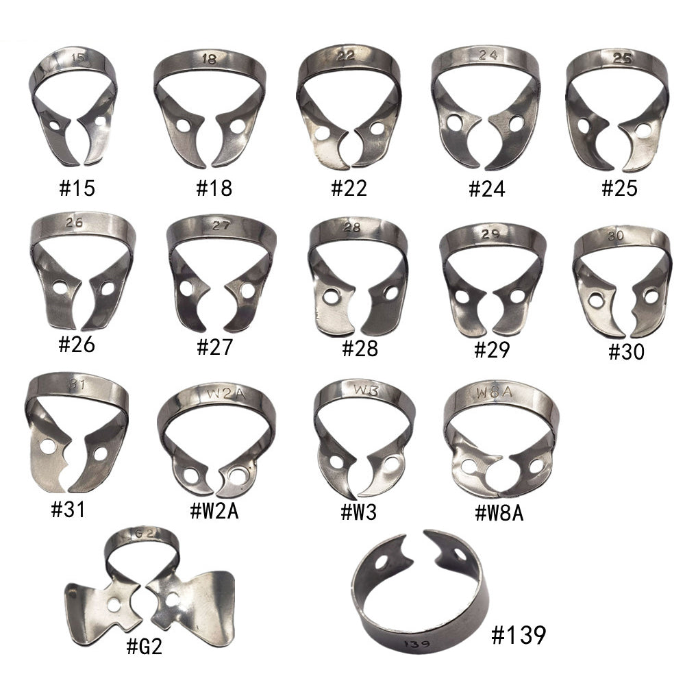 LYuen 1Pc Dental Rubber Dam Clamp – Stainless Steel Endodontic Restorative Barrier Clip, 50 Sizes Available, Fully Autoclavable Reusable for Molar Teeth