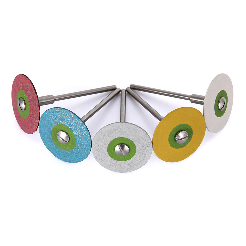 LYuen 1Pc Dental Rubber Diamond Polish Wheels – HP 26mm for Zirconia/Porcelain/PFM/Emax, 5-Color Graded System (Super Coarse to Ultra Fine), No Glazing Needed