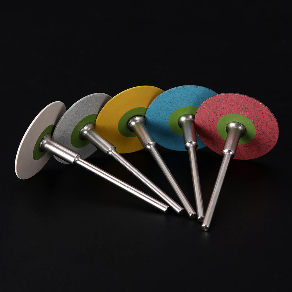 LYuen 1Pc Dental Rubber Diamond Polish Wheels – HP 26mm for Zirconia/Porcelain/PFM/Emax, 5-Color Graded System (Super Coarse to Ultra Fine), No Glazing Needed