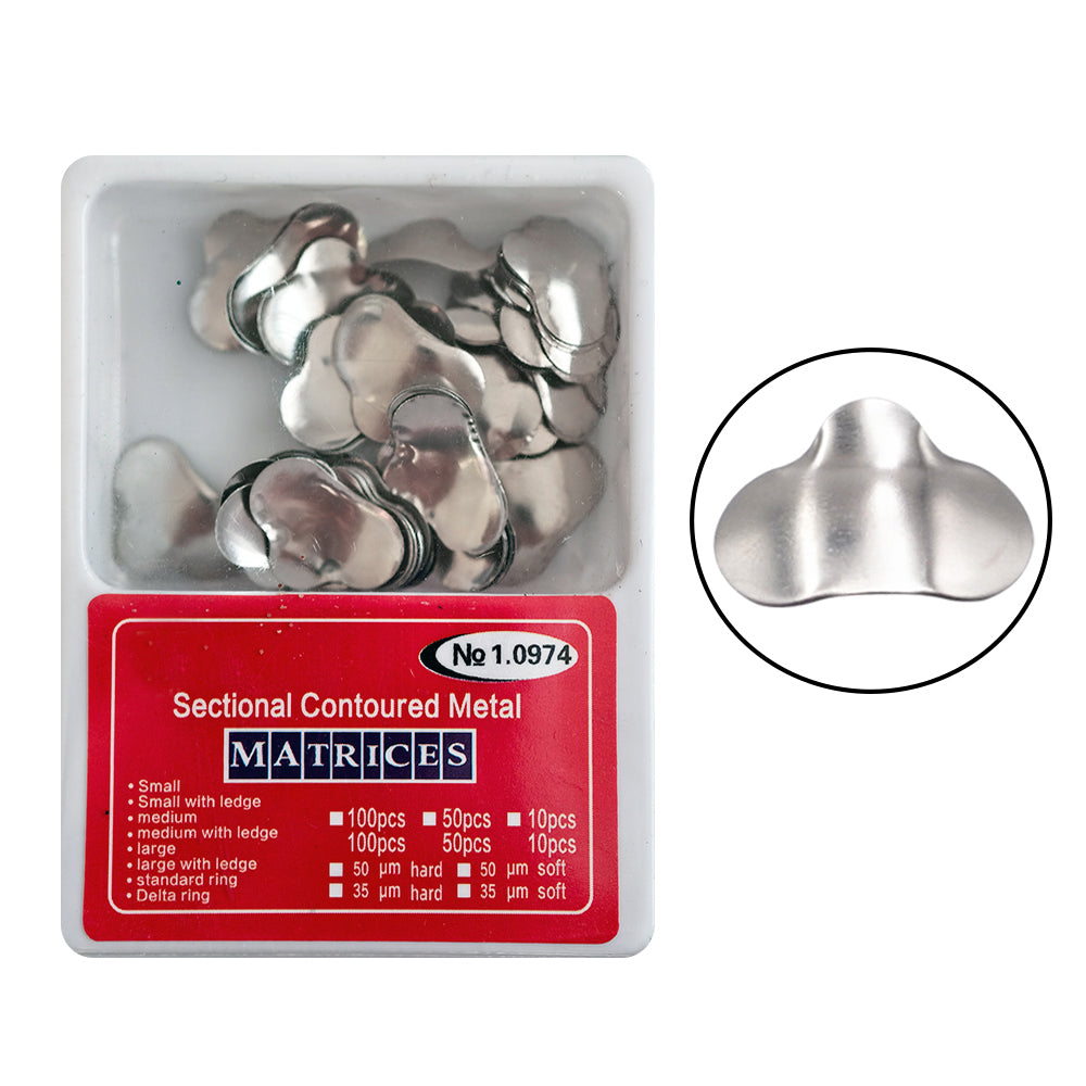 LYuen 100Pcs/Box Sectional Matrix System – Metal Matrices Clamping/Separating Rings with Springclip Plier, Stainless Steel Dental Tools for Restorative Procedures