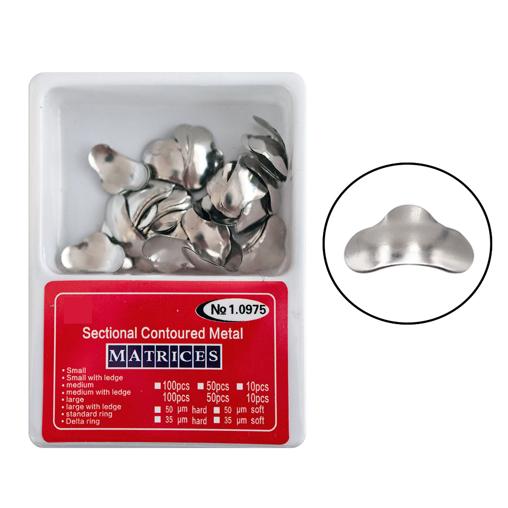 LYuen 100Pcs/Box Sectional Matrix System – Metal Matrices Clamping/Separating Rings with Springclip Plier, Stainless Steel Dental Tools for Restorative Procedures