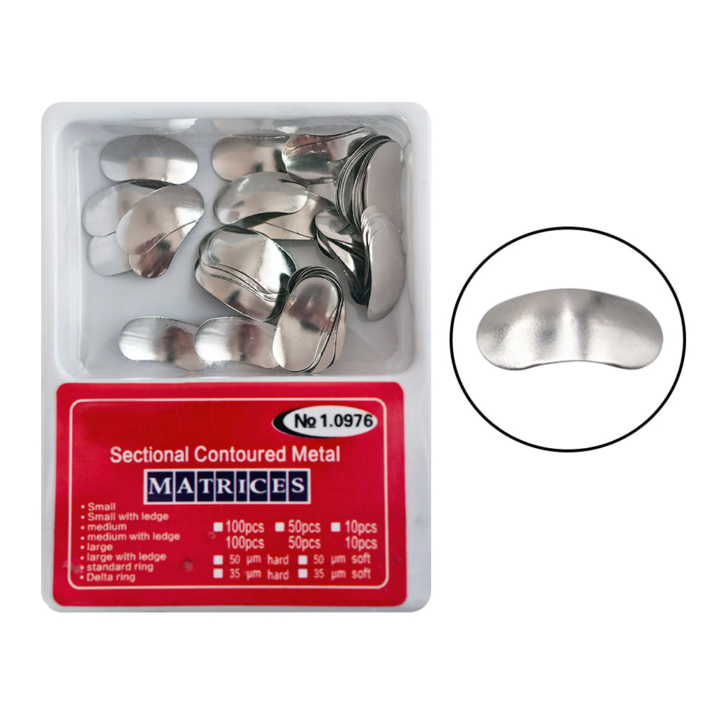 LYuen 100Pcs/Box Sectional Matrix System – Metal Matrices Clamping/Separating Rings with Springclip Plier, Stainless Steel Dental Tools for Restorative Procedures