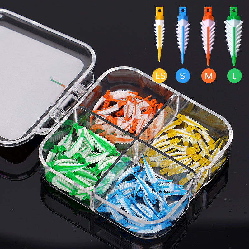 LYuen 40/100Pcs Silicone Interdental Wedges – Composite Sealing Wedges for Tooth Restoration, Autoclavable, 4 Sizes (25 Each), Dentistry Adaptive Material