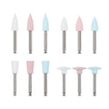 LYuen 12pcs Dental Silicone Polisher – Contra Angle Handpiece Tool for Porcelain & Composite Polishing, Teeth Dentistry Kit (Various Shapes)