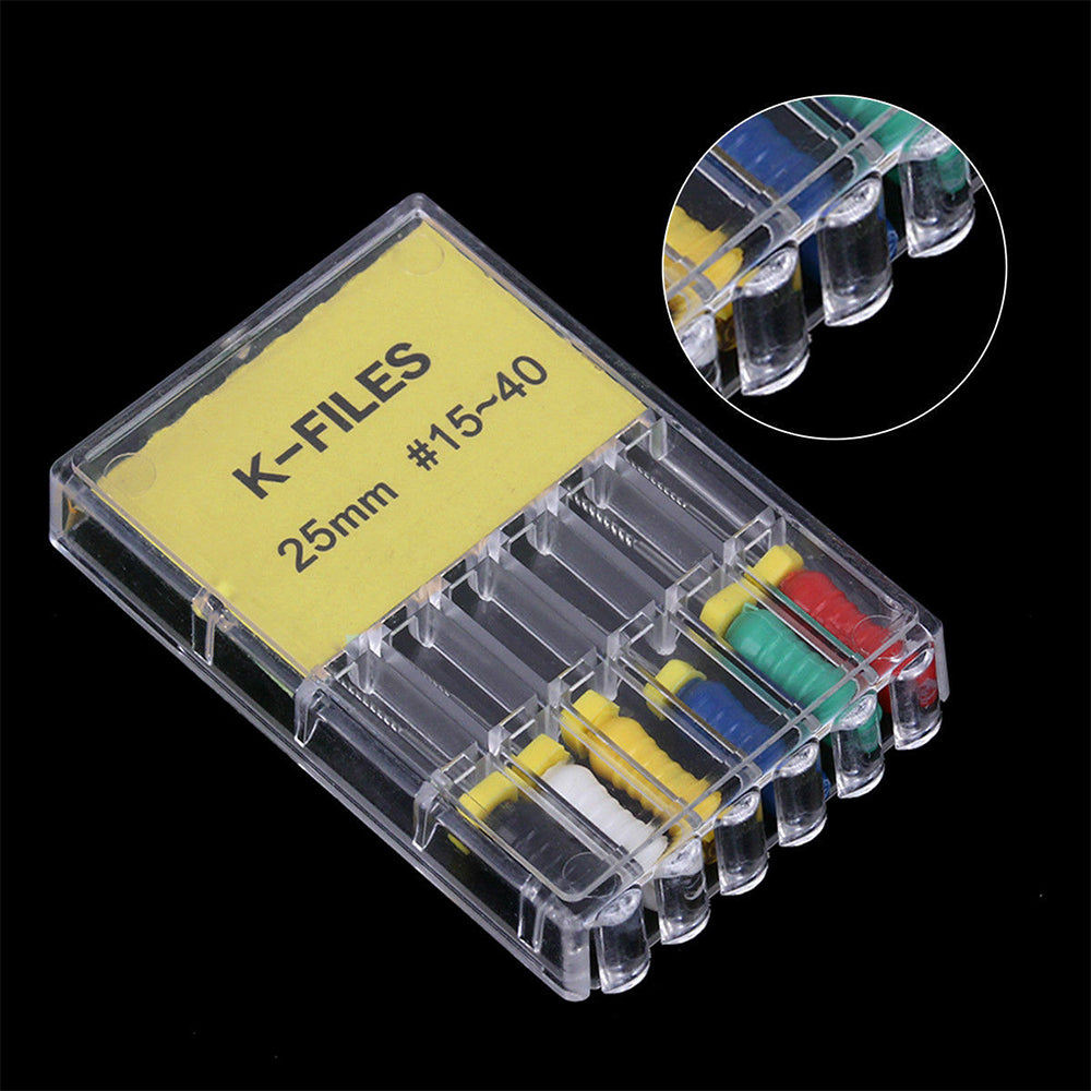 LYuen Stainless Steel Hand K File Root Canal Treatment 21mm/25mm/31mm Multiple Lengths Available Medical Stainless Steel Dentist Endodontic Instruments