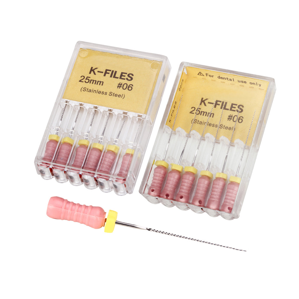 LYuen Stainless Steel Hand K File Root Canal Treatment 21mm/25mm/31mm Multiple Lengths Available Medical Stainless Steel Dentist Endodontic Instruments