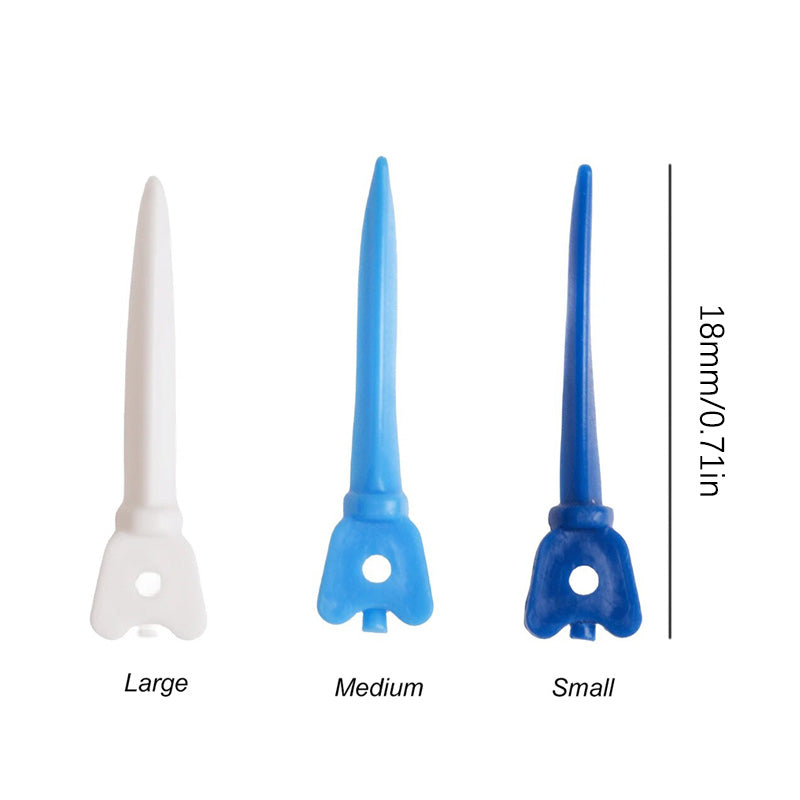 LYuen 40Pcs Dental Tulwar Wedges – Disposable Plastic Tooth Gap Wedge with Hole, Small/Medium/Large Sizes, Autoclavable 134°C, Refill for Sectional Matrix Kit