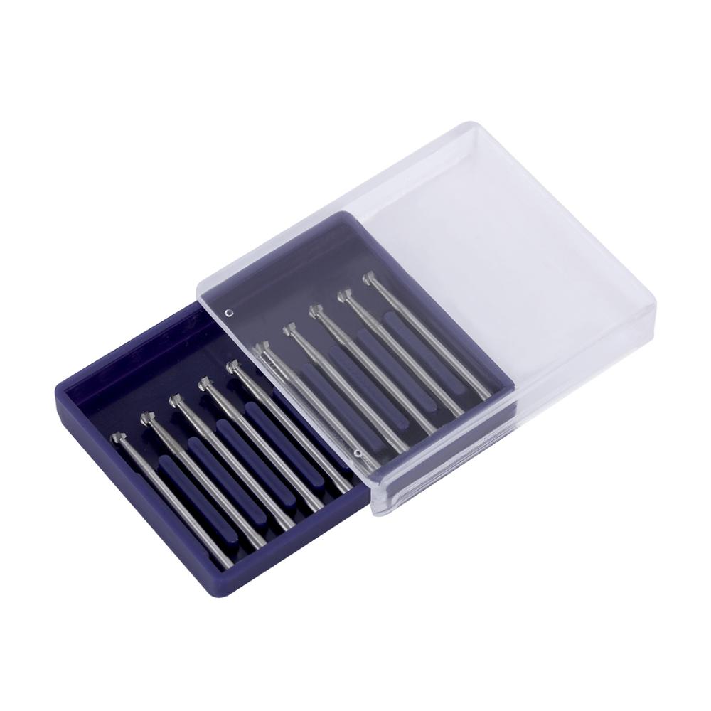 LYuen 10pcs Dental Tungsten Carbide Burs – FG Round 1/2/3/4/5, 1.6mm Shank for High Speed Handpiece, Sharp Cutting Edge Dentistry Tools (19mm Length)