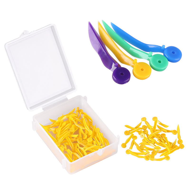 LYuen Disposable Dental Tooth Gap Wedges – 4 Sizes/Colors Plastic Wedge with End Circular Holes, Arc Concave Design for Interdental Spaces, Dentistry Oral Care Tools