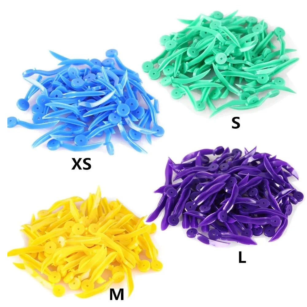 LYuen Disposable Dental Tooth Gap Wedges – 4 Sizes/Colors Plastic Wedge with End Circular Holes, Arc Concave Design for Interdental Spaces, Dentistry Oral Care Tools