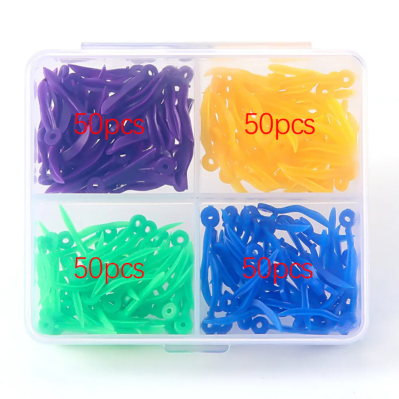 LYuen Disposable Dental Tooth Gap Wedges – 4 Sizes/Colors Plastic Wedge with End Circular Holes, Arc Concave Design for Interdental Spaces, Dentistry Oral Care Tools