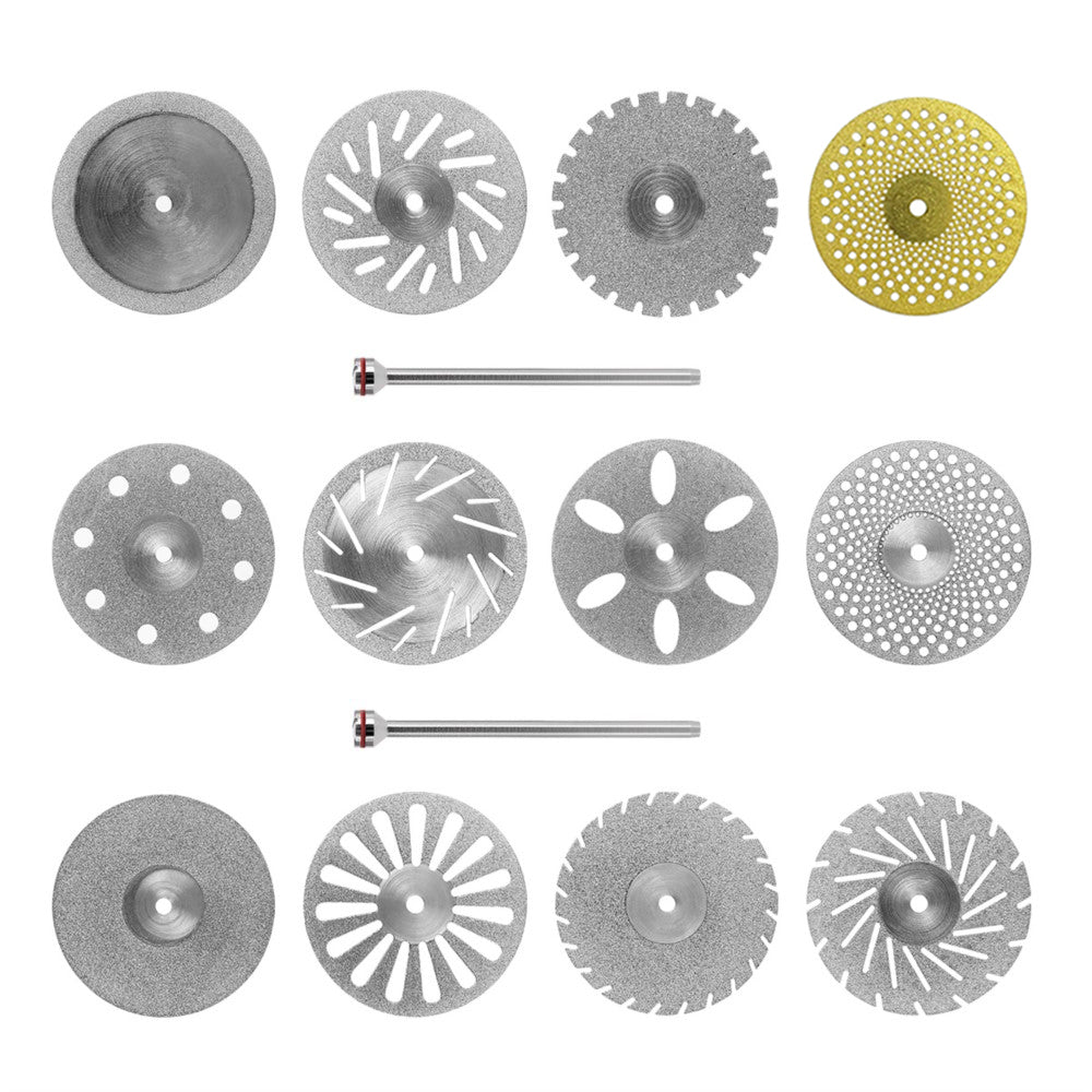 LYuen 5Pcs Double Side Diamond Discs – Dental Lab Polishing Mandrel, Rotary Cutting Tool for Polisher Machine (1.6mm Shank)