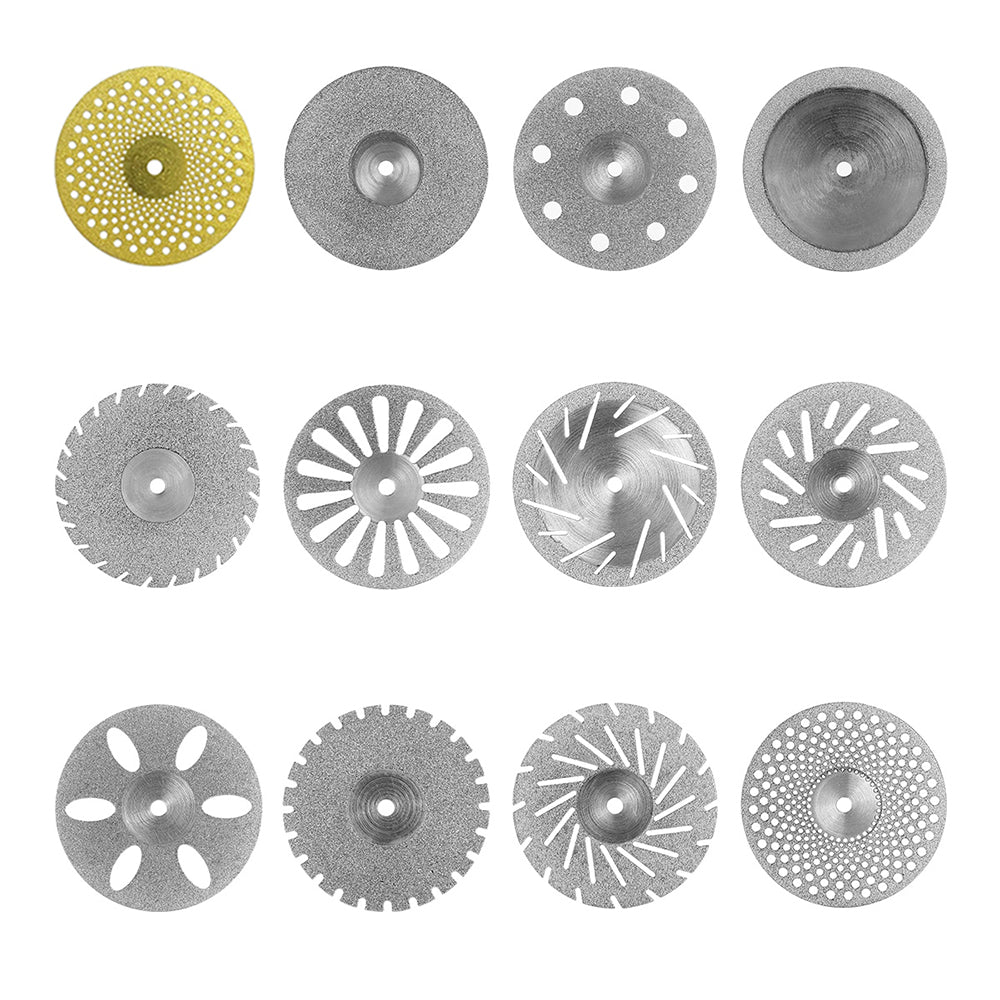 LYuen 5Pcs Double Side Diamond Discs – Dental Lab Polishing Mandrel, Rotary Cutting Tool for Polisher Machine (1.6mm Shank)