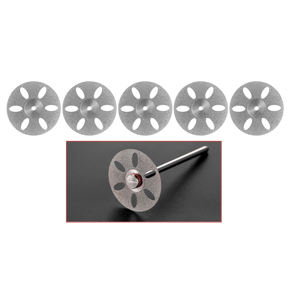 LYuen 5Pcs Double Side Diamond Discs – Dental Lab Polishing Mandrel, Rotary Cutting Tool for Polisher Machine (1.6mm Shank)