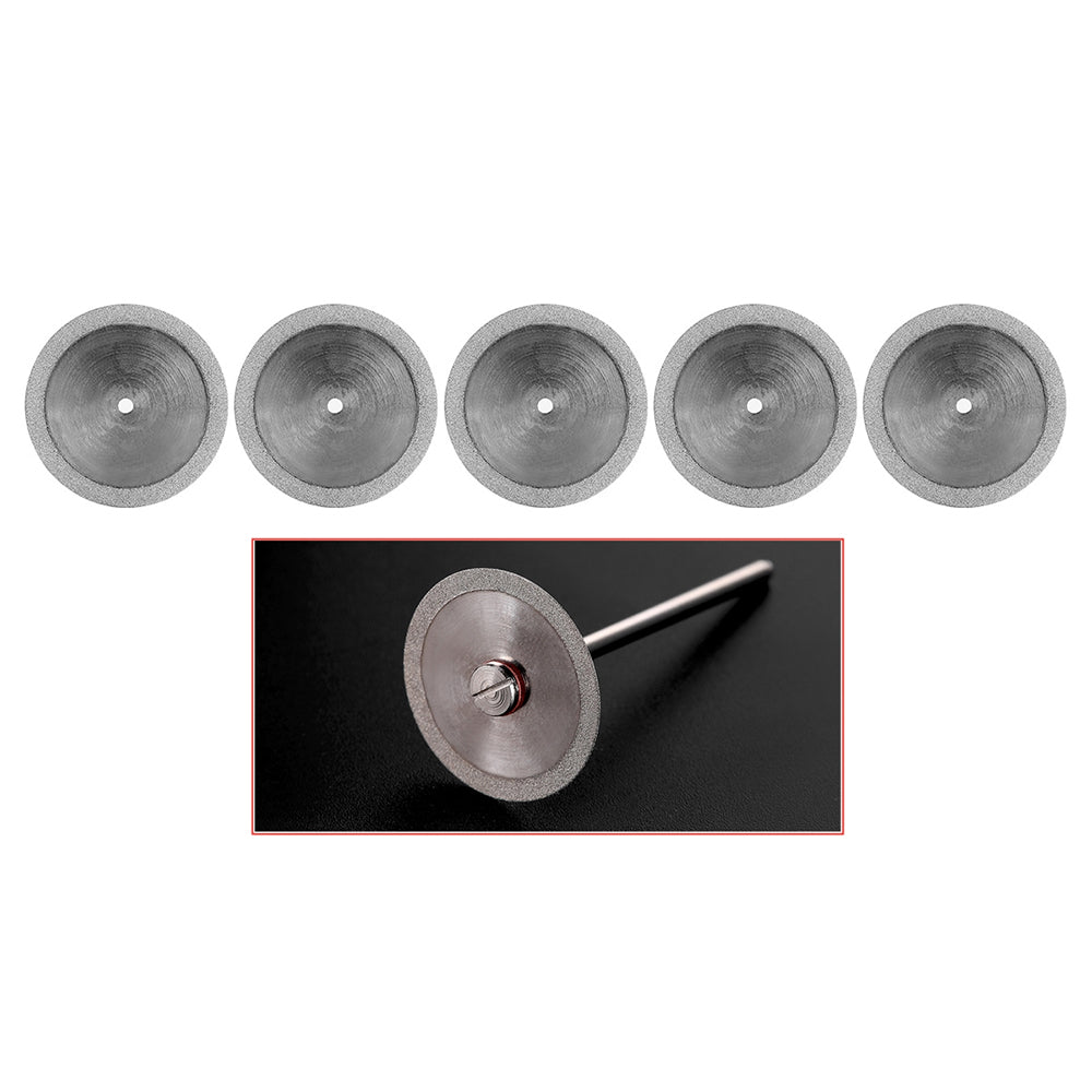 LYuen 5Pcs Double Side Diamond Discs – Dental Lab Polishing Mandrel, Rotary Cutting Tool for Polisher Machine (1.6mm Shank)