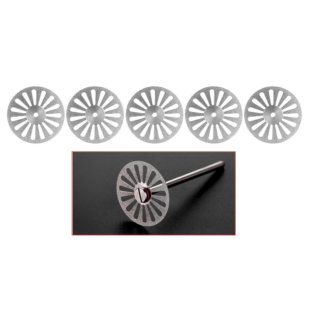 LYuen 5Pcs Double Side Diamond Discs – Dental Lab Polishing Mandrel, Rotary Cutting Tool for Polisher Machine (1.6mm Shank)