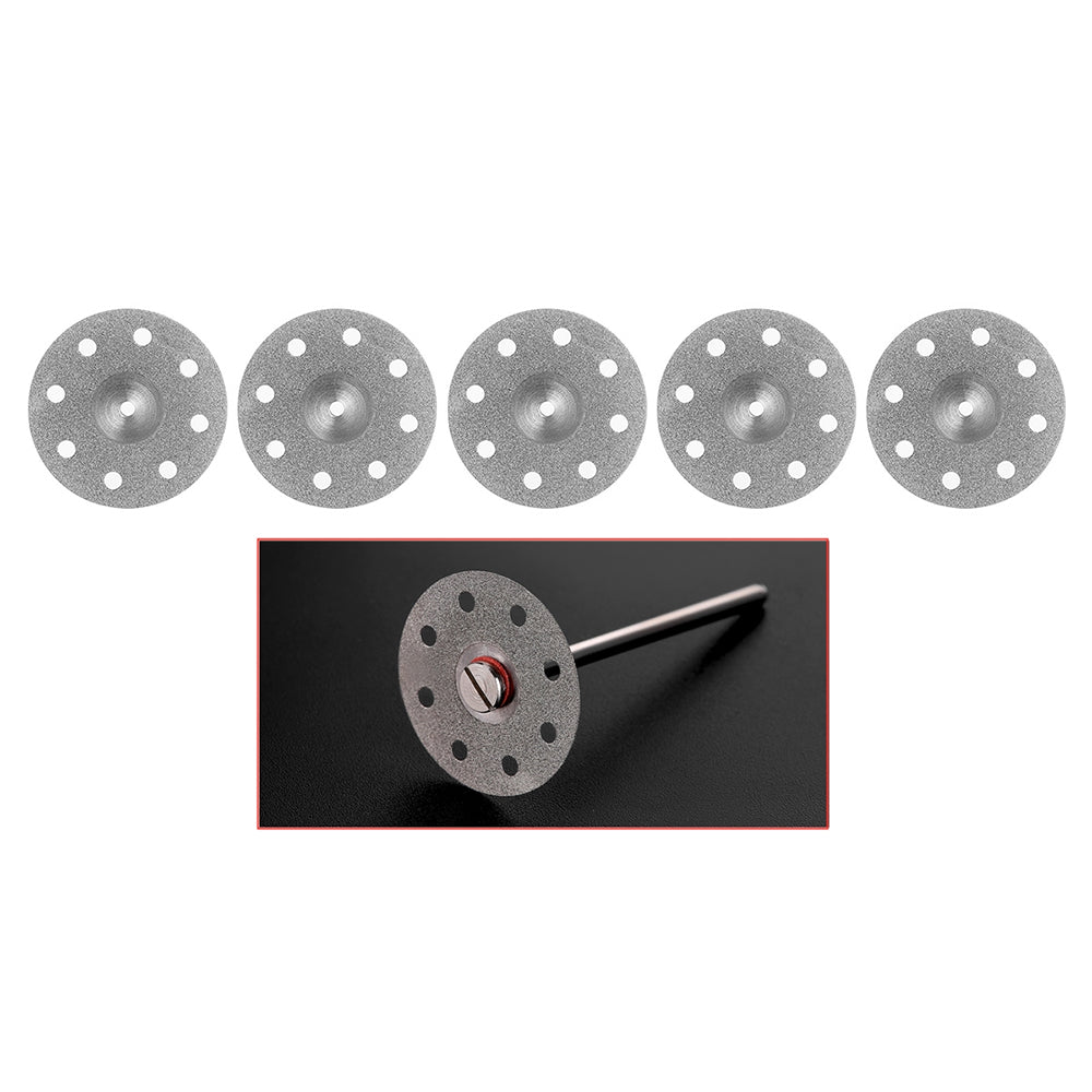 LYuen 5Pcs Double Side Diamond Discs – Dental Lab Polishing Mandrel, Rotary Cutting Tool for Polisher Machine (1.6mm Shank)