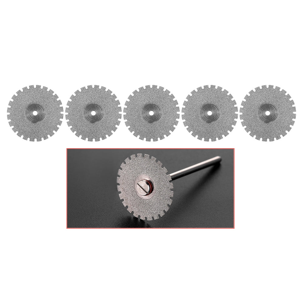 LYuen 5Pcs Double Side Diamond Discs – Dental Lab Polishing Mandrel, Rotary Cutting Tool for Polisher Machine (1.6mm Shank)