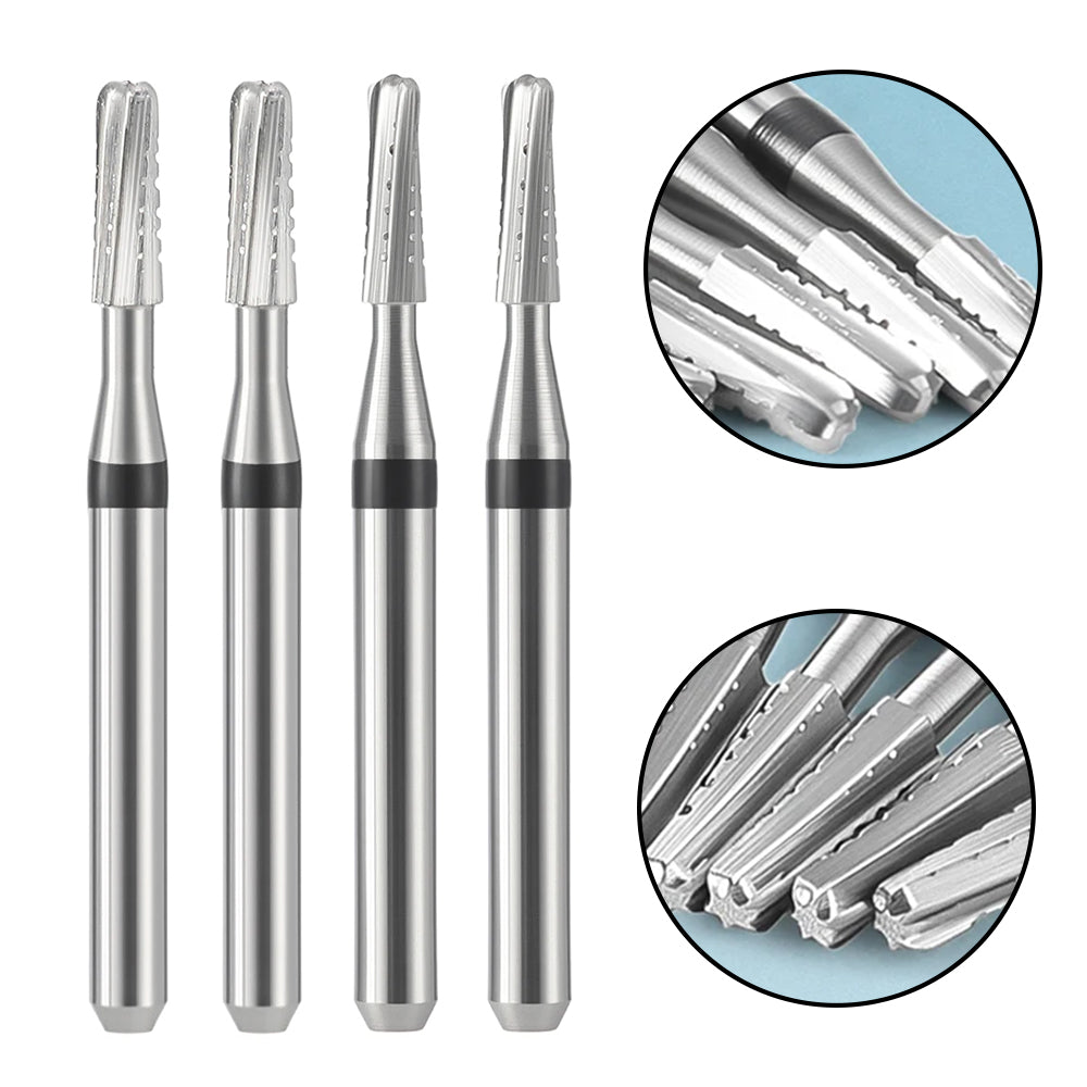LYuen 10pcs FG1957 & FG1958 Tungsten Carbide Burs – Metal Cutting FG 1.6mm for High Speed Handpiece, Tooth Preparation & Crown Removal, Dentistry Tools