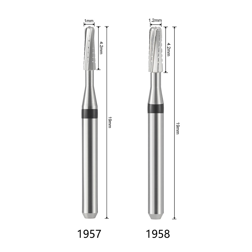 LYuen 10pcs FG1957 & FG1958 Tungsten Carbide Burs – Metal Cutting FG 1.6mm for High Speed Handpiece, Tooth Preparation & Crown Removal, Dentistry Tools