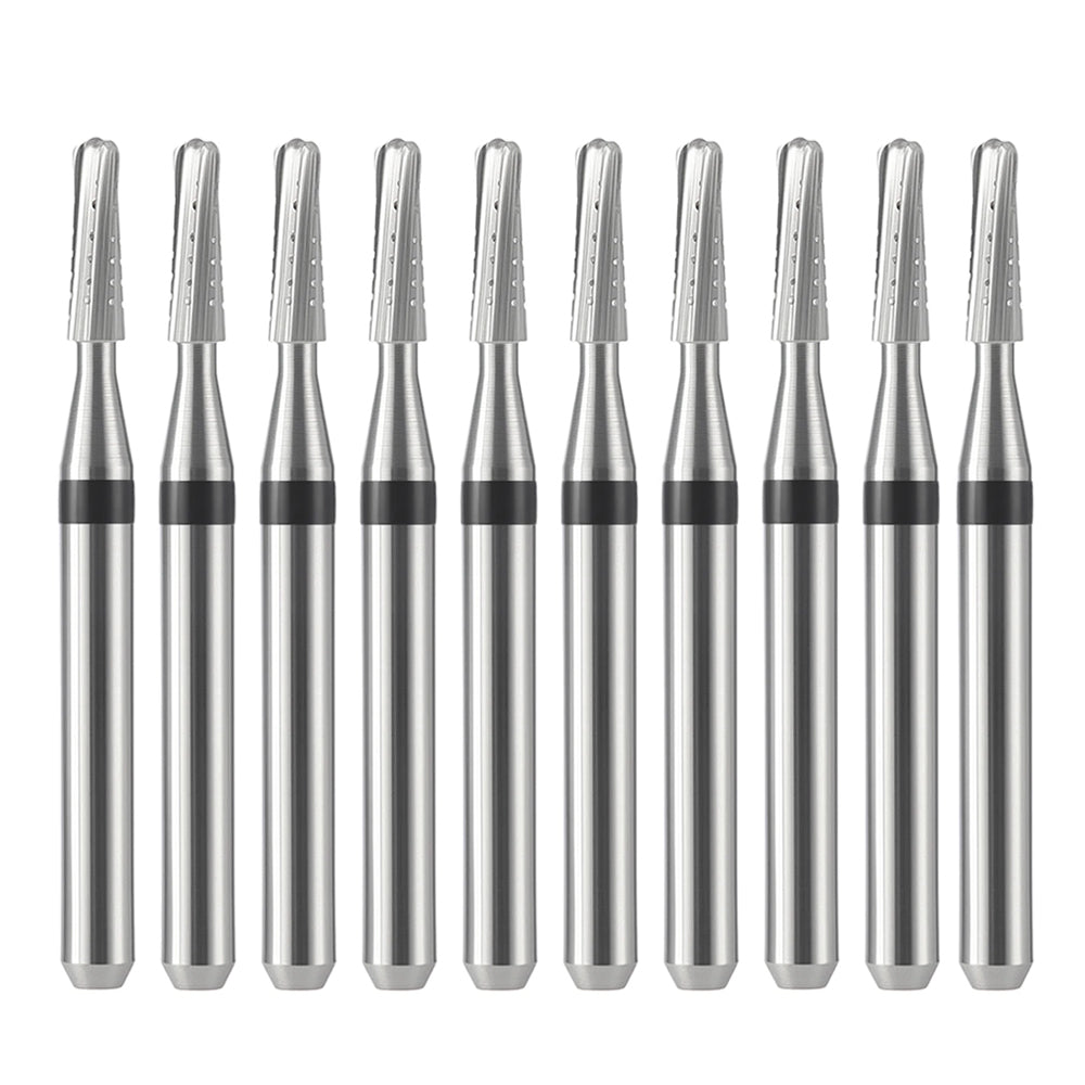 LYuen 10pcs FG1957 & FG1958 Tungsten Carbide Burs – Metal Cutting FG 1.6mm for High Speed Handpiece, Tooth Preparation & Crown Removal, Dentistry Tools