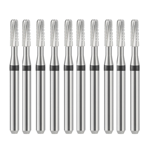 LYuen 10pcs FG1957 & FG1958 Tungsten Carbide Burs – Metal Cutting FG 1.6mm for High Speed Handpiece, Tooth Preparation & Crown Removal, Dentistry Tools