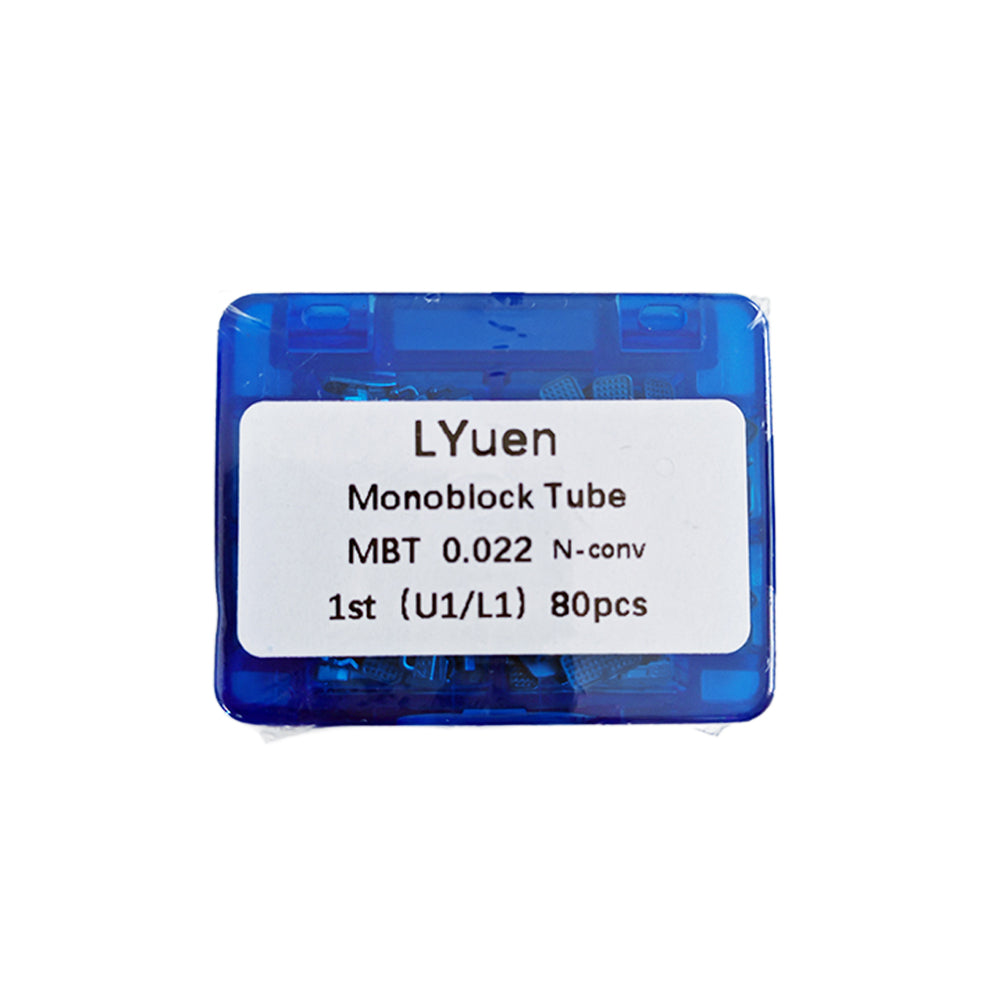 Orthdent 80Pcs/20Sets Orthodontic Buccal Tubes – Bondable Monoblock Single Non-Convertible Roth MBT 0.022″ System, Metal Adult Orthodontics Dentistry Tool