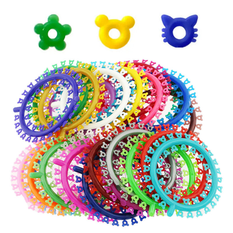 LYuen 1000Pcs Orthodontic Ligature Ties – Cartoon O-Ring Elastic Bands Flower/Kitty Cat/Mickey Shapes, Medical Grade Rubber for Archwire Braces (Multi-Colored)