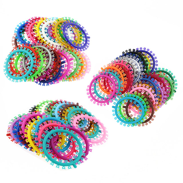 LYuen 1000Pcs Orthodontic Ligature Ties – Cartoon O-Ring Elastic Bands Flower/Kitty Cat/Mickey Shapes, Medical Grade Rubber for Archwire Braces (Multi-Colored)