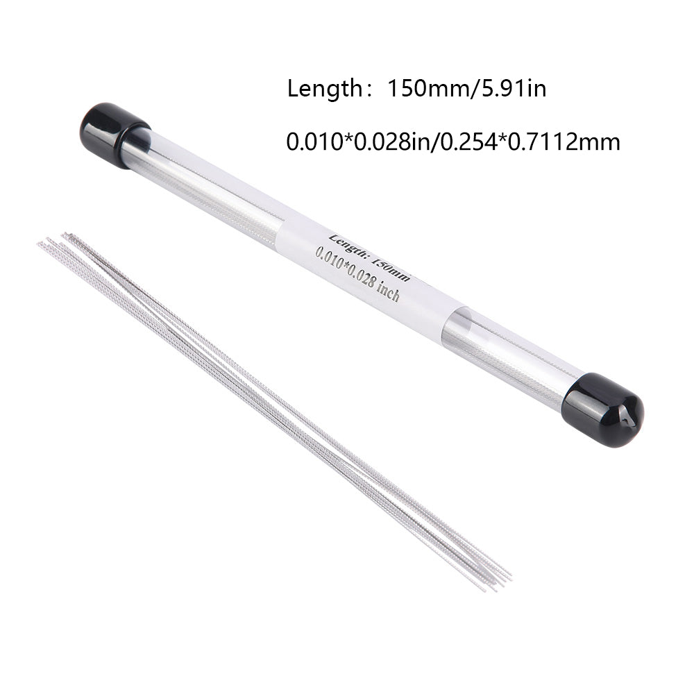 LYuen 10Pcs Orthodontic Lingual Retainer Wires – Flat Straight Twist Stainless Steel 15cm Length, Fixed Retention Wire for Dental Orthodontics (1mm Width)