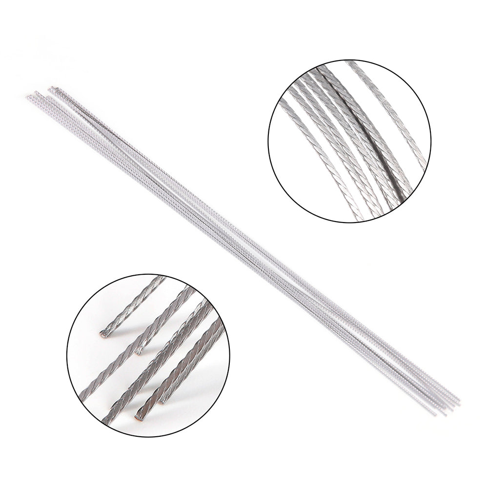 LYuen 10Pcs Orthodontic Lingual Retainer Wires – Flat Straight Twist Stainless Steel 15cm Length, Fixed Retention Wire for Dental Orthodontics (1mm Width)